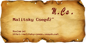 Malitsky Csegő névjegykártya